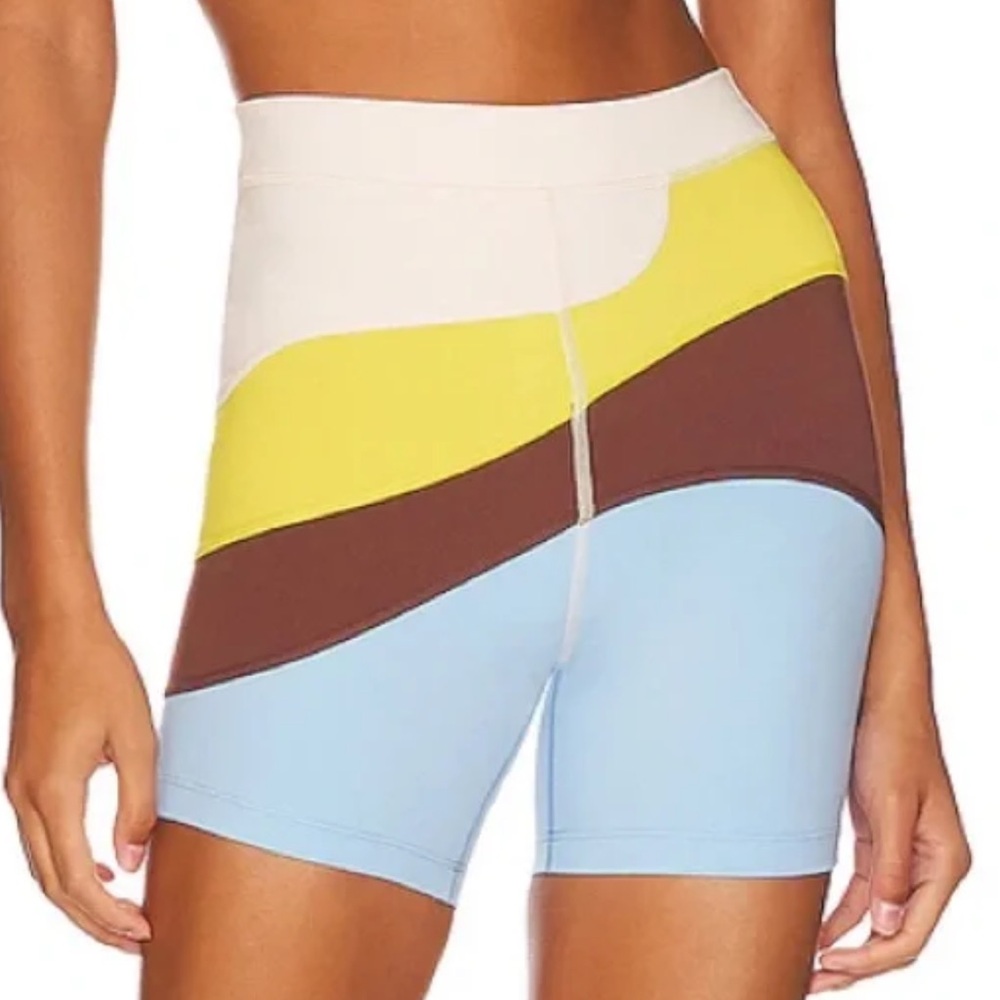 L’space x Tessa Brooks New Heights Biker Short in Apple, Cream, & Coffee